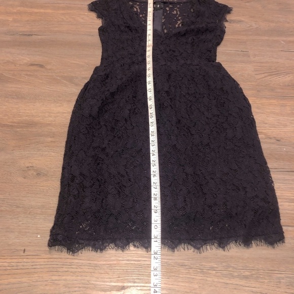 babaton Dark Purple Lace Fringe V Neck Mini Cocktail Dress Sz 2 - Picture 12 of 13